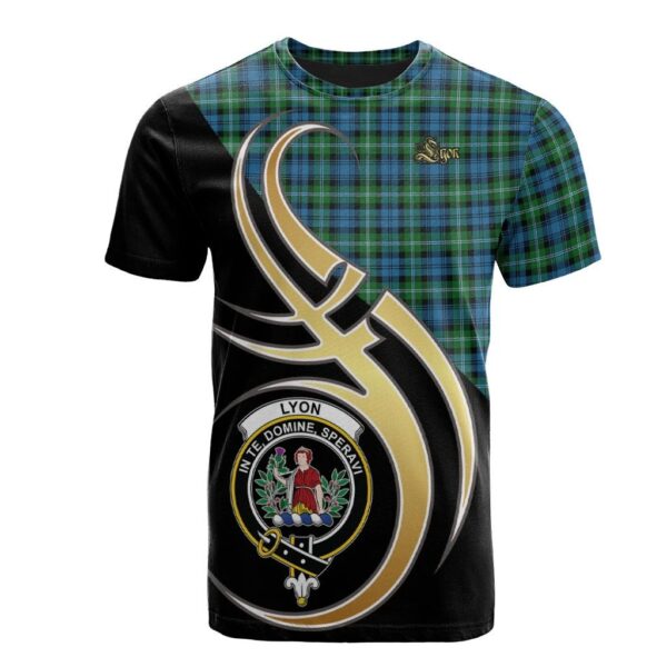 Lyon Clan T-Shirt, Scottish Tartan Lyon Clans T-Shirt Believe In Me Style