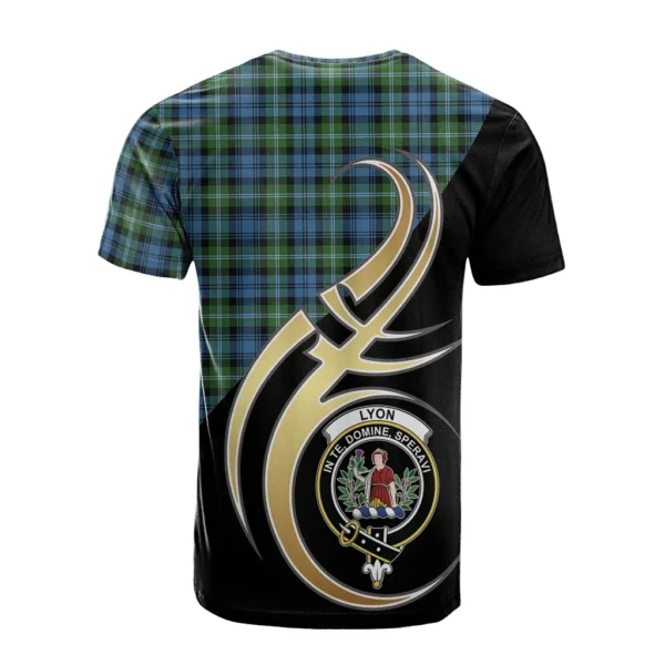 Lyon Clan T-Shirt, Scottish Tartan Lyon Clans T-Shirt Believe In Me Style - Image 2