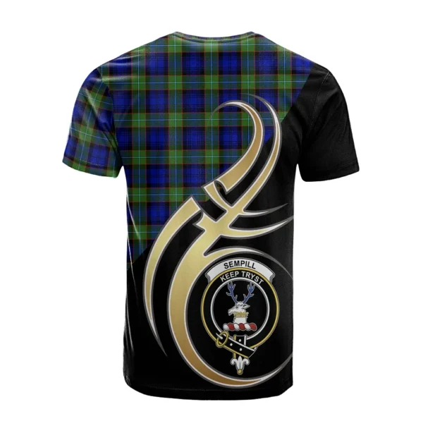 Sempill Modern Clan T-Shirt, Scottish Tartan Sempill Modern Clans T-Shirt Believe In Me Style - Image 2