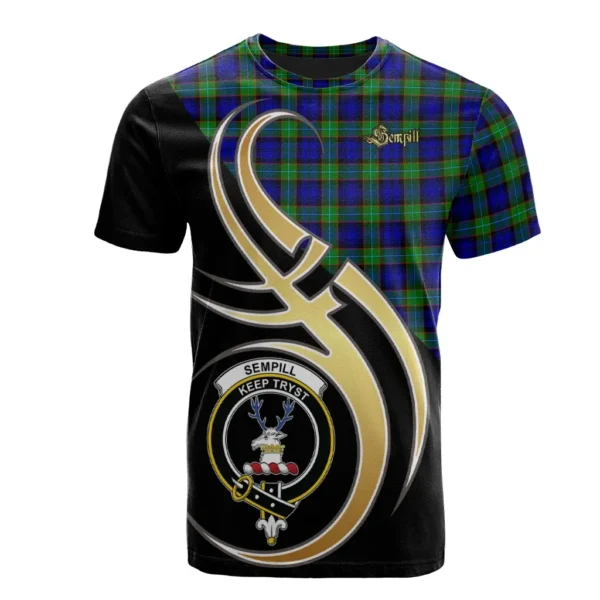 Sempill Modern Clan T-Shirt, Scottish Tartan Sempill Modern Clans T-Shirt Believe In Me Style