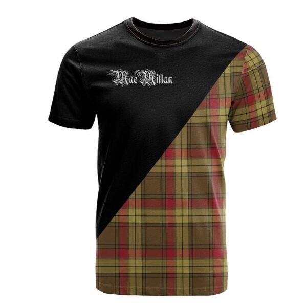 MacMillan Old Weathered Clan T-Shirt, Scottish Tartan MacMillan Old Weathered Clans T-Shirt Military Logo Style