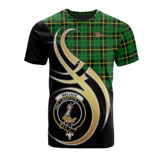 Wallace Hunting Green Clan T-Shirt, Scottish Tartan Wallace Hunting Green Clans T-Shirt Believe In Me Style