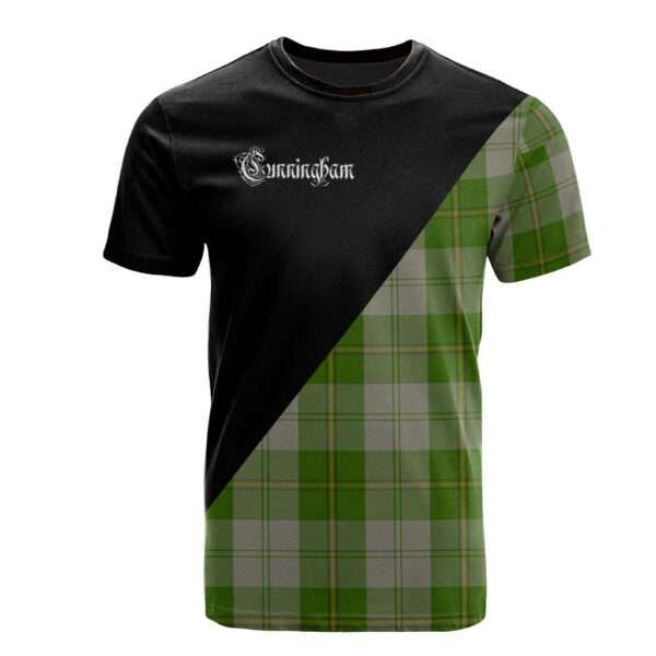 Cunningham Dress Green Dancers Clan T-Shirt, Scottish Tartan Cunningham Dress Green Dancers Clans T-Shirt Military Logo Style