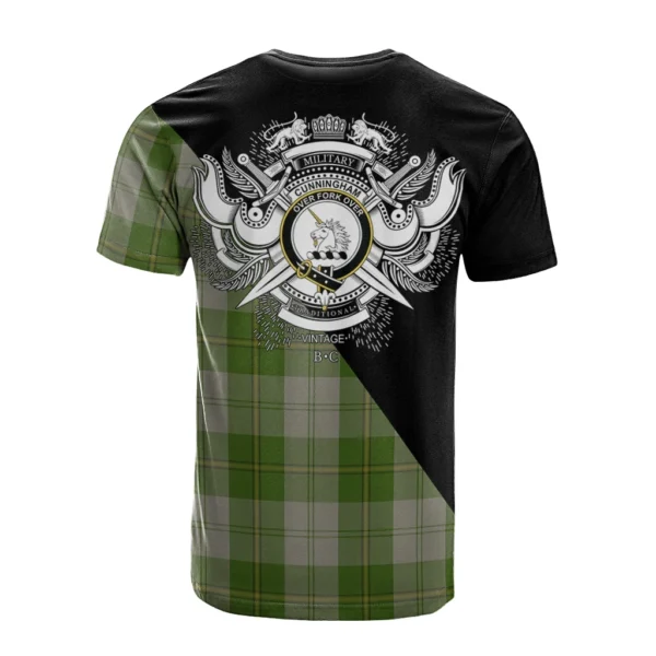 Cunningham Dress Green Dancers Clan T-Shirt, Scottish Tartan Cunningham Dress Green Dancers Clans T-Shirt Military Logo Style - Image 2