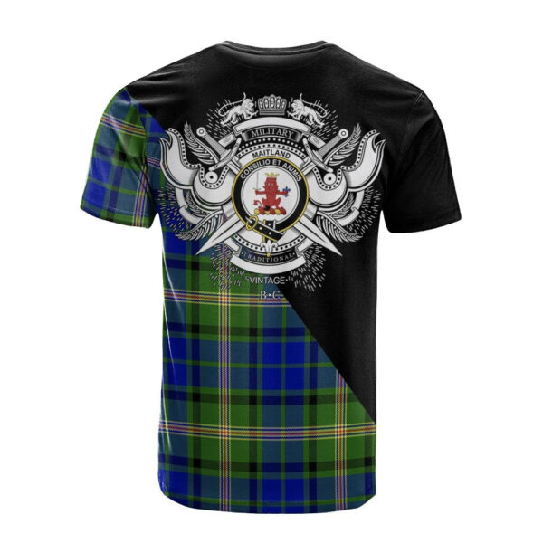 Maitland Clan T-Shirt, Scottish Tartan Maitland Clans T-Shirt Military Logo Style - Image 2