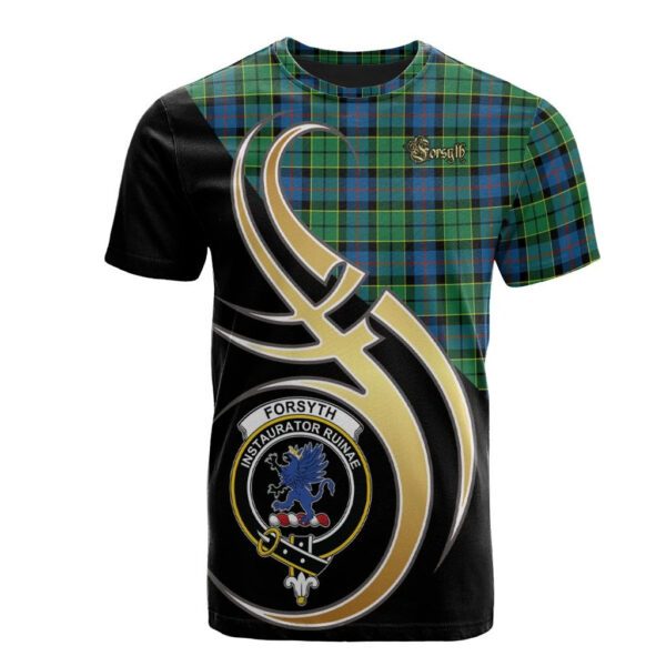 Forsyth Ancient Clan T-Shirt, Scottish Tartan Forsyth Ancient Clans T-Shirt Believe In Me Style