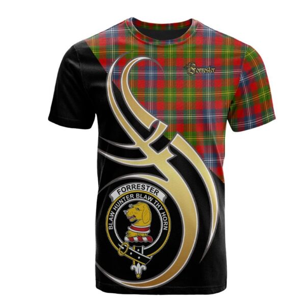 Forrester Clan T-Shirt, Scottish Tartan Forrester Clans T-Shirt Believe In Me Style