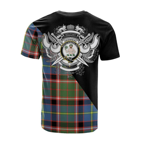 Aikenhead Clan T-Shirt, Scottish Tartan Aikenhead Clans T-Shirt Military Logo Style - Image 2