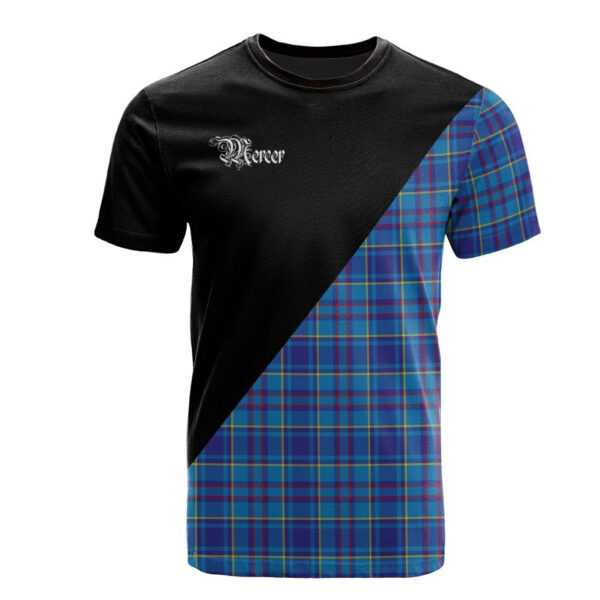 Mercer Modern Clan T-Shirt, Scottish Tartan Mercer Modern Clans T-Shirt Military Logo Style