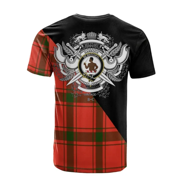 Darroch Clan T-Shirt, Scottish Tartan Darroch Clans T-Shirt Military Logo Style - Image 2