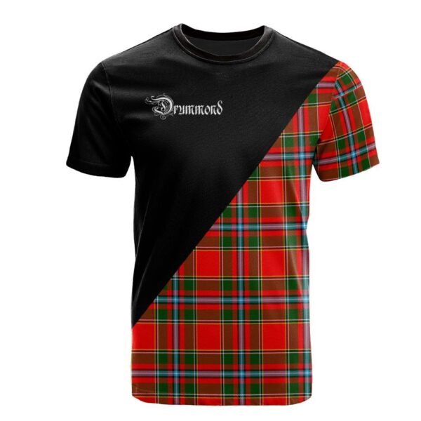 Drummond of Perth Clan T-Shirt, Scottish Tartan Drummond of Perth Clans T-Shirt Military Logo Style