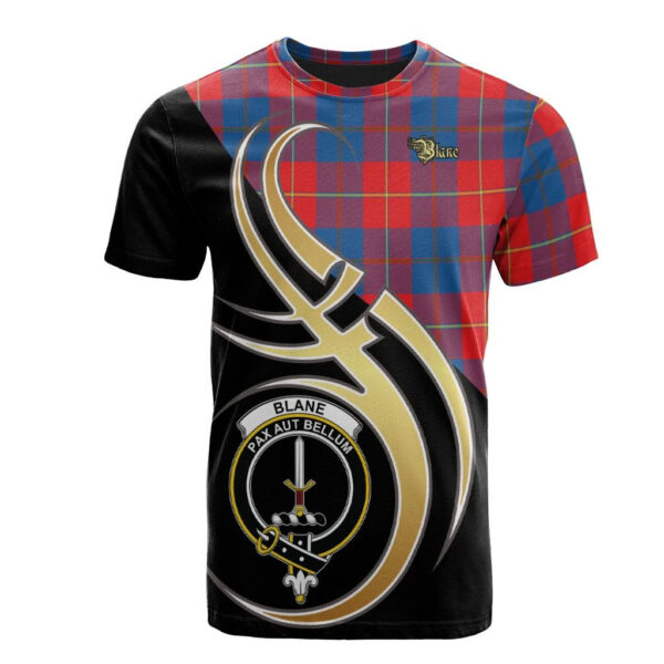 Blane Clan T-Shirt, Scottish Tartan Blane Clans T-Shirt Believe In Me Style