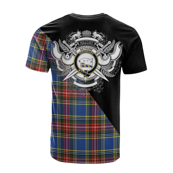 Bethune Clan T-Shirt, Scottish Tartan Bethune Clans T-Shirt Military Logo Style - Image 2