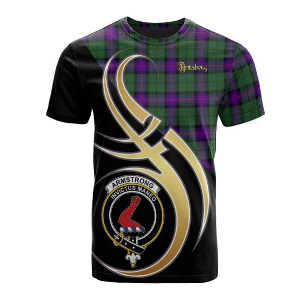 Armstrong Modern Clan T-Shirt, Scottish Tartan Armstrong Modern Clans T-Shirt Believe In Me Style