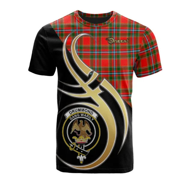 Drummond of Perth Clan T-Shirt, Scottish Tartan Drummond of Perth Clans T-Shirt Believe In Me Style