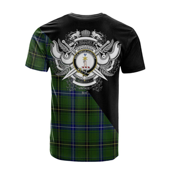 Henderson Modern Clan T-Shirt, Scottish Tartan Henderson Modern Clans T-Shirt Military Logo Style - Image 2