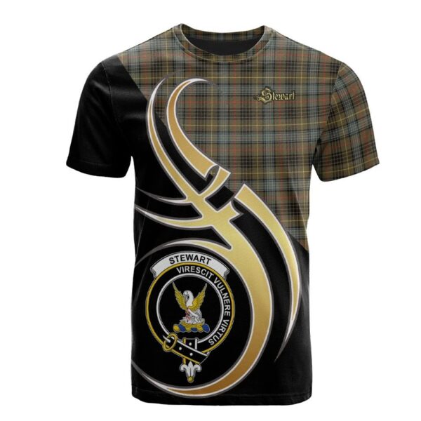 Stewart Hunting Weathered Clan T-Shirt, Scottish Tartan Stewart Hunting Weathered Clans T-Shirt Believe In Me Style