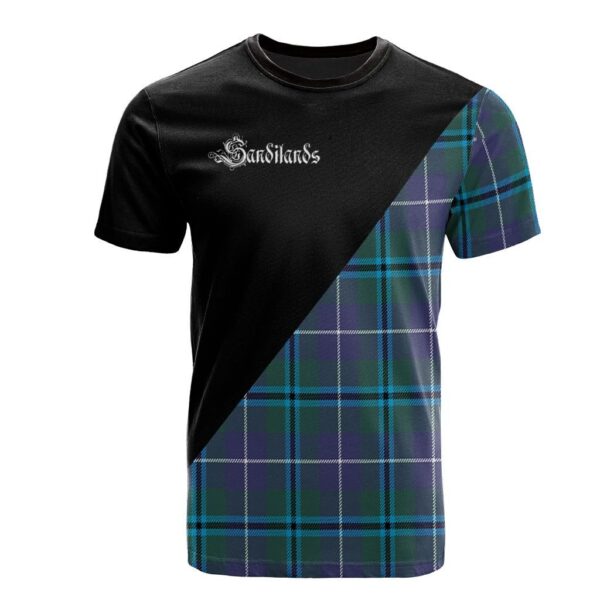 Sandilands Clan T-Shirt, Scottish Tartan Sandilands Clans T-Shirt Military Logo Style