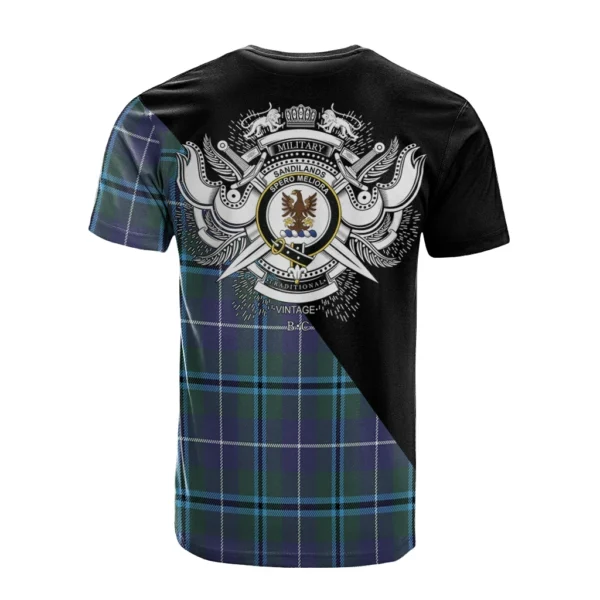 Sandilands Clan T-Shirt, Scottish Tartan Sandilands Clans T-Shirt Military Logo Style - Image 2