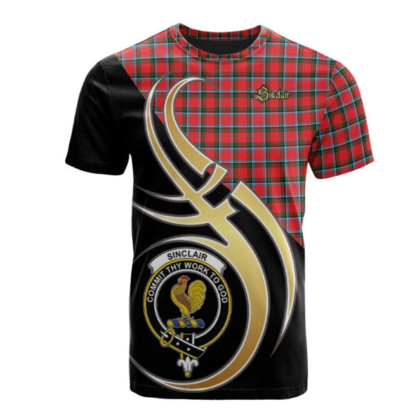 Sinclair Modern Clan T-Shirt, Scottish Tartan Sinclair Modern Clans T-Shirt Believe In Me Style