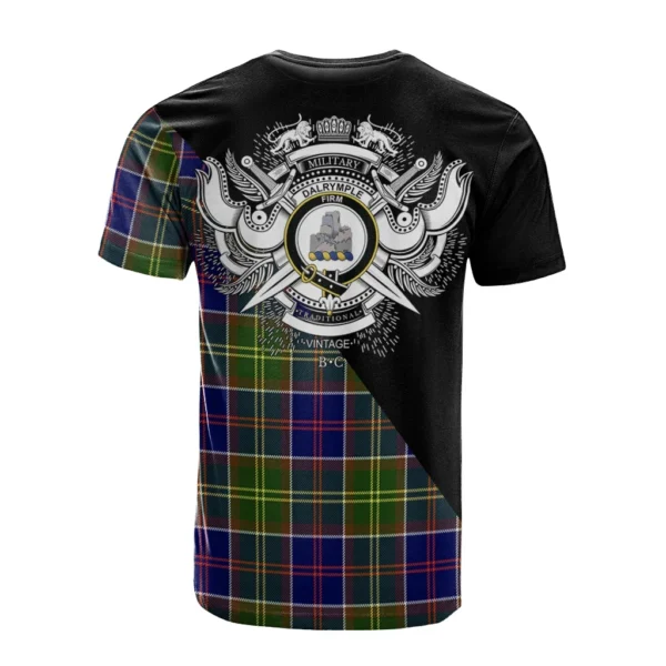 Dalrymple Clan T-Shirt, Scottish Tartan Dalrymple Clans T-Shirt Military Logo Style - Image 2