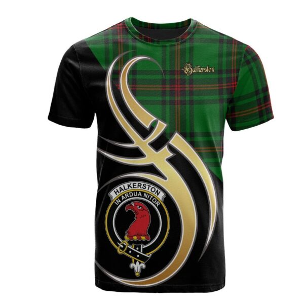 Halkerston Clan T-Shirt, Scottish Tartan Halkerston Clans T-Shirt Believe In Me Style