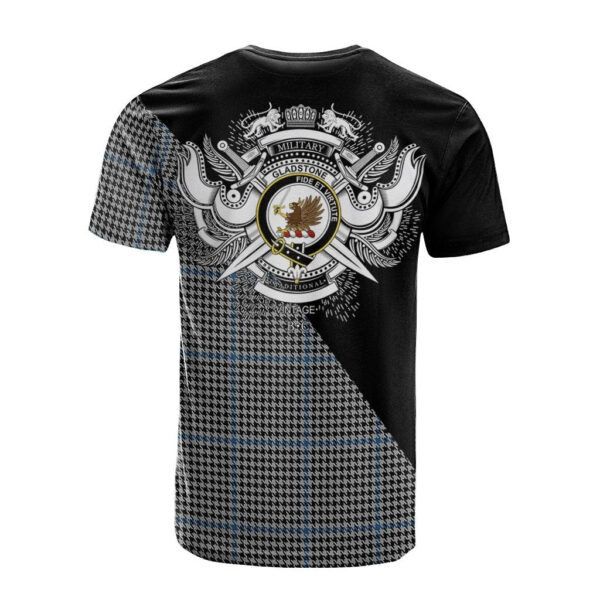 Gladstone Clan T-Shirt, Scottish Tartan Gladstone Clans T-Shirt Military Logo Style - Image 2