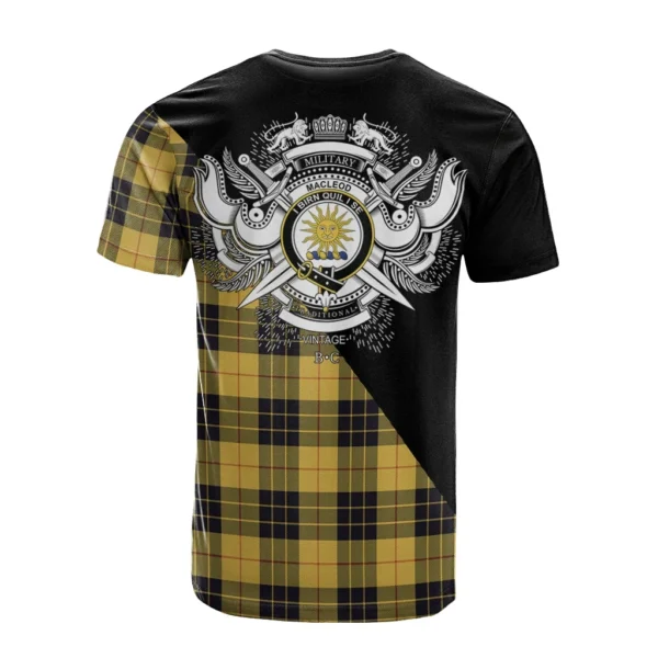 MacLeod of Lewis Ancient Clan T-Shirt, Scottish Tartan MacLeod of Lewis Ancient Clans T-Shirt Military Logo Style - Image 2