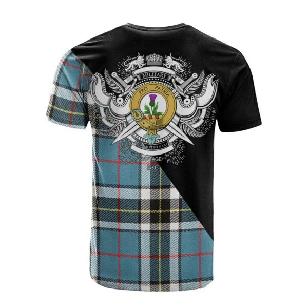 Thomson Clan T-Shirt, Scottish Tartan Thomson Clans T-Shirt Military Logo Style - Image 2