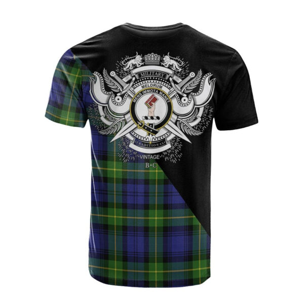 Meldrum Clan T-Shirt, Scottish Tartan Meldrum Clans T-Shirt Military Logo Style - Image 2