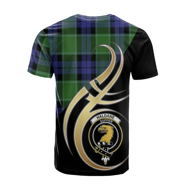 Haldane Clan T-Shirt, Scottish Tartan Haldane Clans T-Shirt Believe In Me Style - Image 2