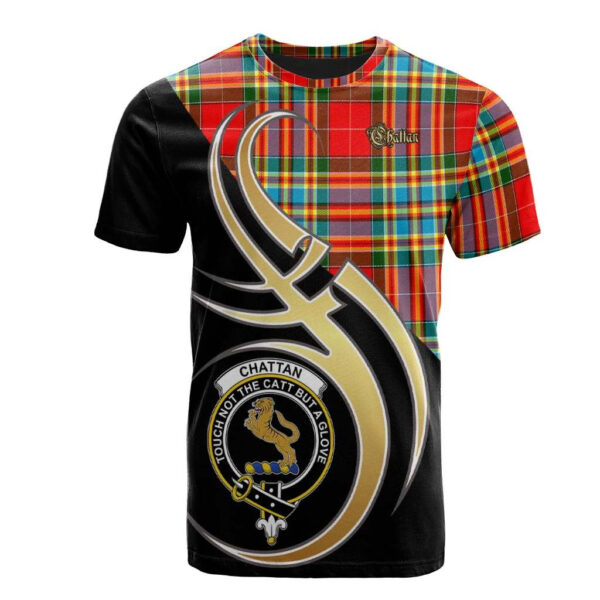 Chattan Clan T-Shirt, Scottish Tartan Chattan Clans T-Shirt Believe In Me Style