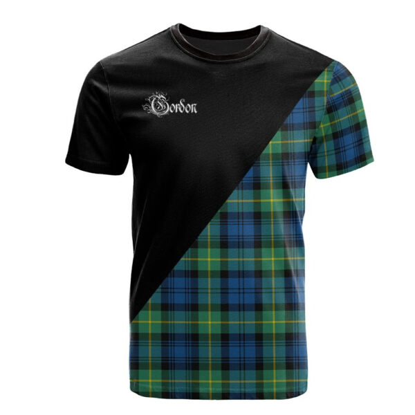 Gordon Ancient Clan T-Shirt, Scottish Tartan Gordon Ancient Clans T-Shirt Military Logo Style