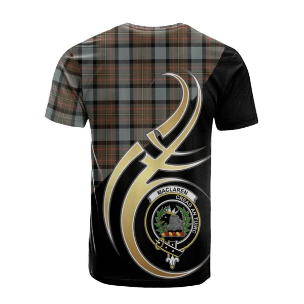 MacLaren Weathered Clan T-Shirt, Scottish Tartan MacLaren Weathered Clans T-Shirt Believe In Me Style - Image 2