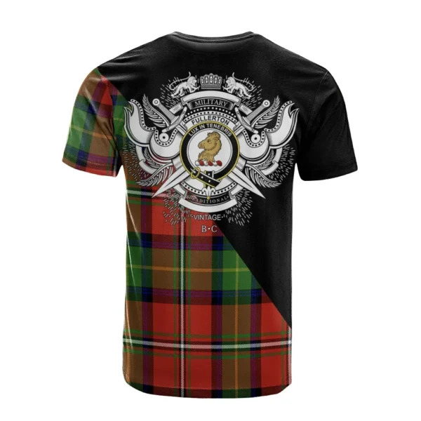 Fullerton Clan T-Shirt, Scottish Tartan Fullerton Clans T-Shirt Military Logo Style - Image 2