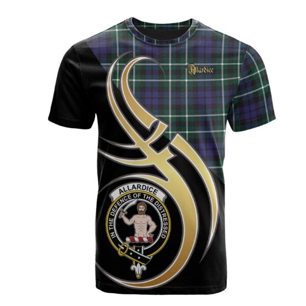 Allardice Clan T-Shirt, Scottish Tartan Allardice Clans T-Shirt Believe In Me Style