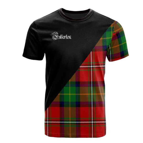 Fullerton Clan T-Shirt, Scottish Tartan Fullerton Clans T-Shirt Military Logo Style