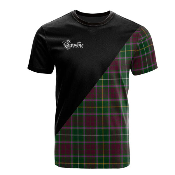 Crosbie Clan T-Shirt, Scottish Tartan Crosbie Clans T-Shirt Military Logo Style