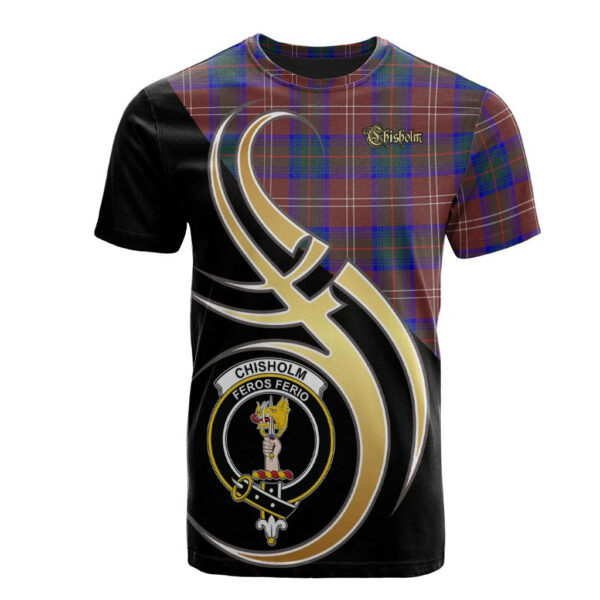 Chisholm Hunting Modern Clan T-Shirt, Scottish Tartan Chisholm Hunting Modern Clans T-Shirt Believe In Me Style