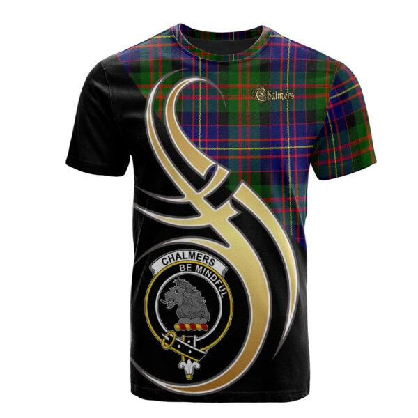 Chalmers Modern Clan T-Shirt, Scottish Tartan Chalmers Modern Clans T-Shirt Believe In Me Style