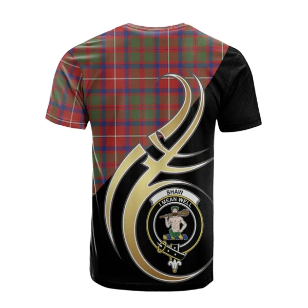 Shaw Red Modern Clan T-Shirt, Scottish Tartan Shaw Red Modern Clans T-Shirt Believe In Me Style - Image 2