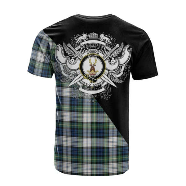 Gordon Dress Ancient Clan T-Shirt, Scottish Tartan Gordon Dress Ancient Clans T-Shirt Military Logo Style - Image 2