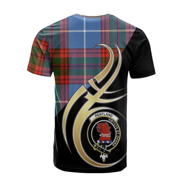 Pentland Clan T-Shirt, Scottish Tartan Pentland Clans T-Shirt Believe In Me Style - Image 2