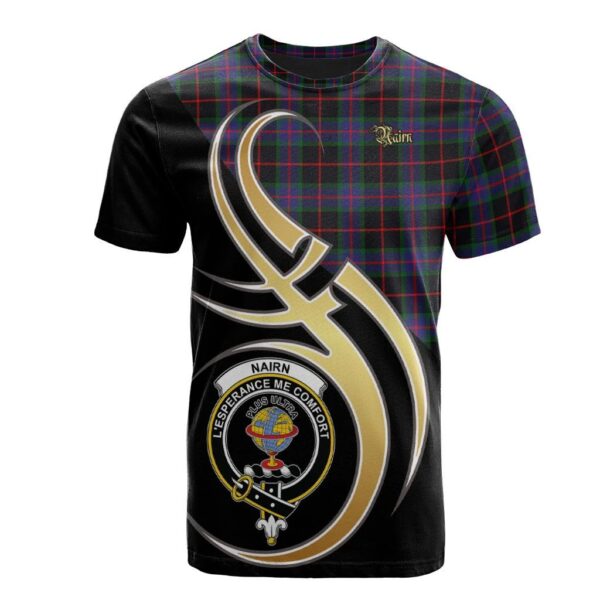 Nairn Clan T-Shirt, Scottish Tartan Nairn Clans T-Shirt Believe In Me Style