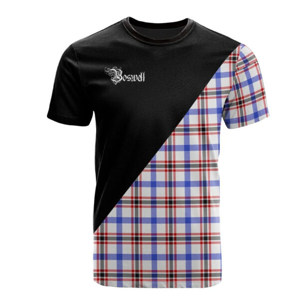 Boswell Modern Clan T-Shirt, Scottish Tartan Boswell Modern Clans T-Shirt Military Logo Style