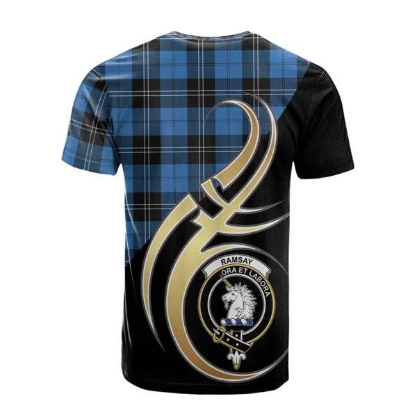 Ramsay Blue Ancient Clan T-Shirt, Scottish Tartan Ramsay Blue Ancient Clans T-Shirt Believe In Me Style - Image 2