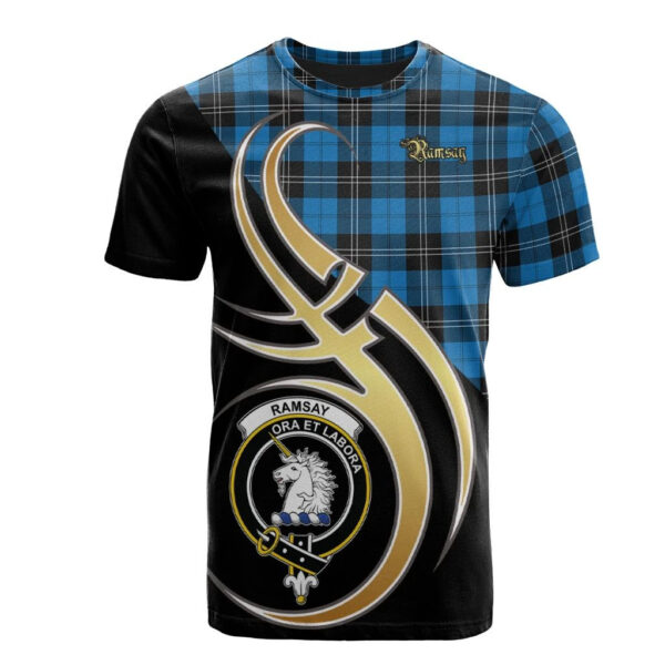 Ramsay Blue Ancient Clan T-Shirt, Scottish Tartan Ramsay Blue Ancient Clans T-Shirt Believe In Me Style