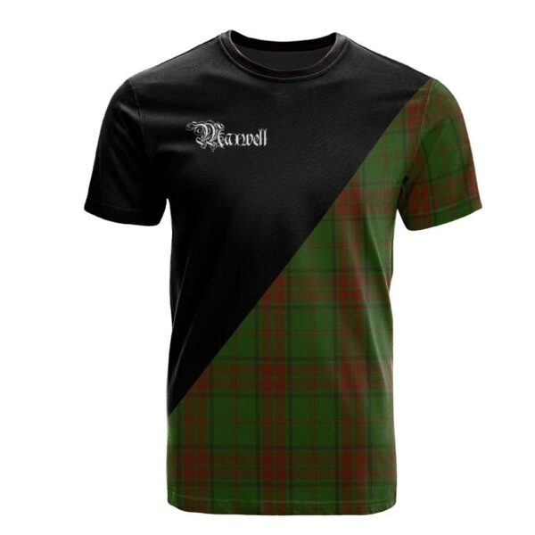 Maxwell Hunting Clan T-Shirt, Scottish Tartan Maxwell Hunting Clans T-Shirt Military Logo Style