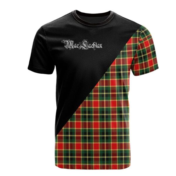 MacLachlan Hunting Modern Clan T-Shirt, Scottish Tartan MacLachlan Hunting Modern Clans T-Shirt Military Logo Style