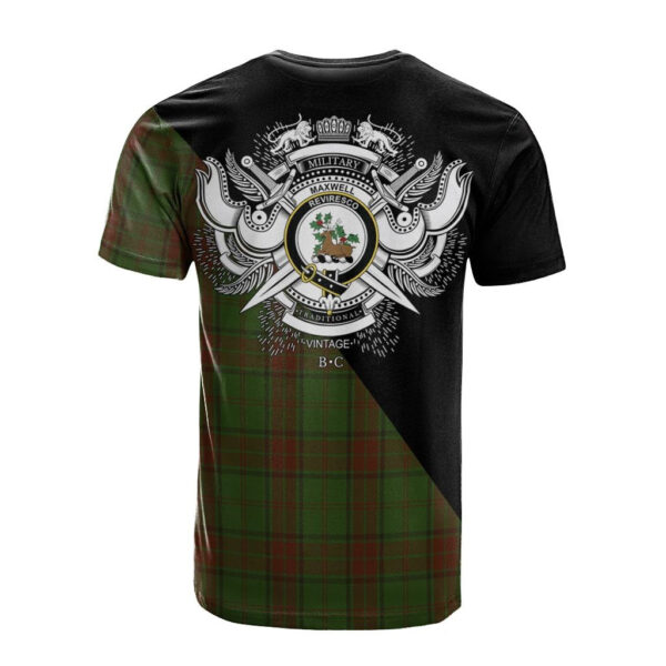 Maxwell Hunting Clan T-Shirt, Scottish Tartan Maxwell Hunting Clans T-Shirt Military Logo Style - Image 2